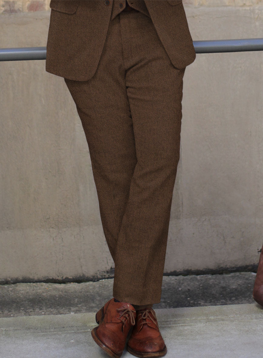 Naples Caffe Brown Tweed Pants - StudioSuits