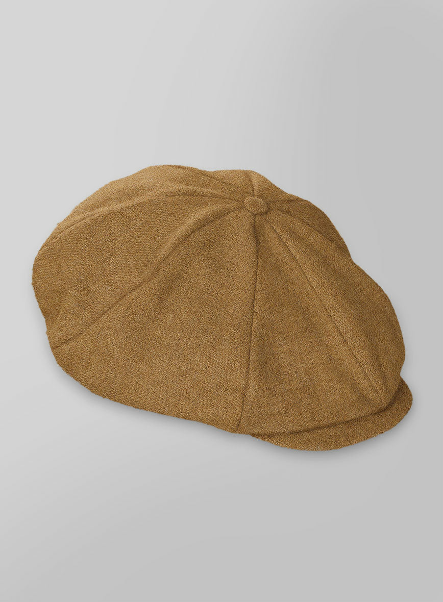 Naples Camel Tweed Newsboy Cap - StudioSuits