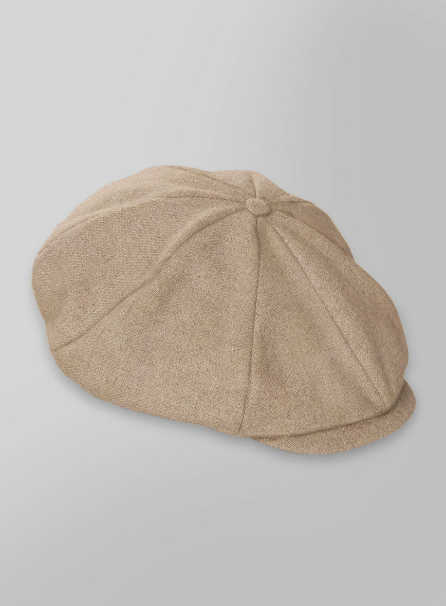 Naples Champagne Tweed Newsboy Cap - StudioSuits