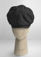 Naples Charcoal Tweed Newsboy Cap - StudioSuits