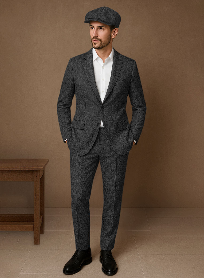 Naples Charcoal Tweed Suit - StudioSuits