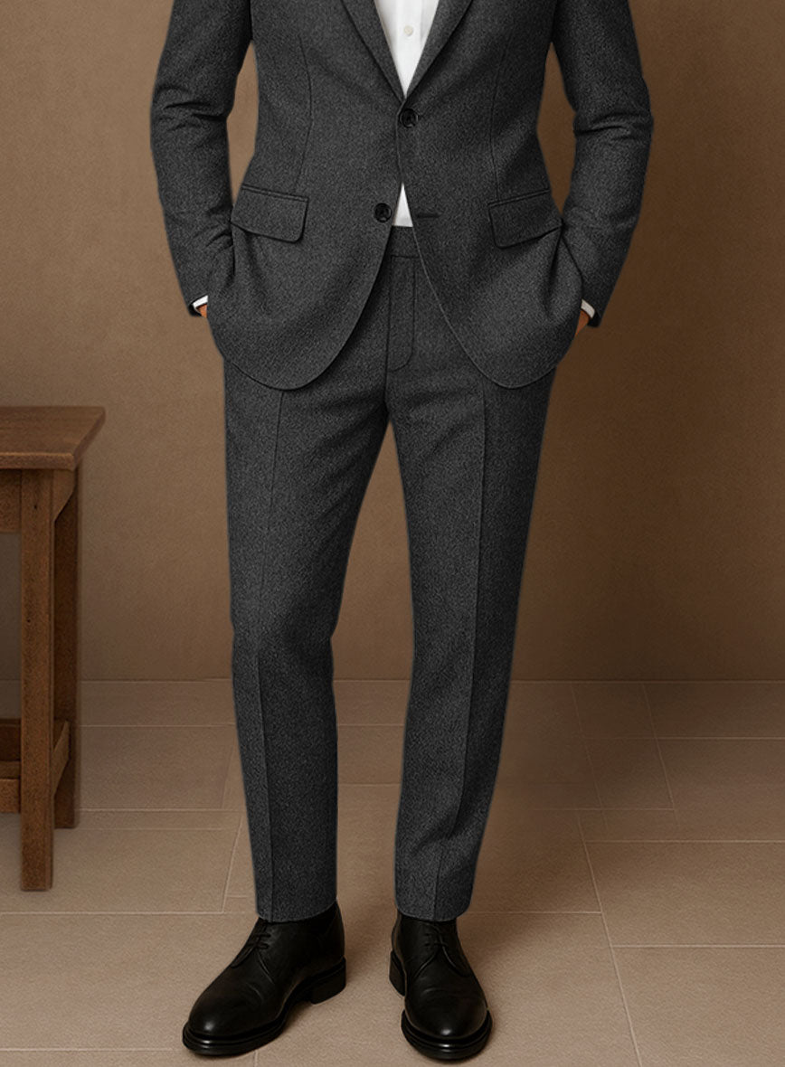 Naples Charcoal Tweed Suit - StudioSuits