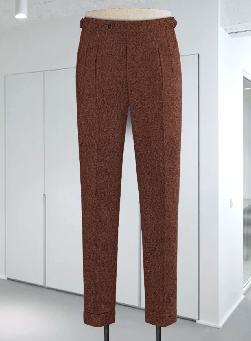 Naples Chestnut Highland Tweed Trousers - StudioSuits