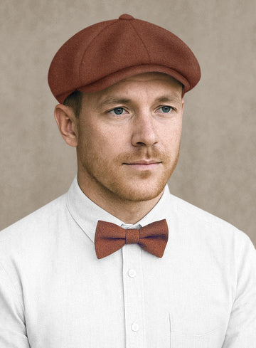 Naples Chestnut Tweed Newsboy Cap - StudioSuits