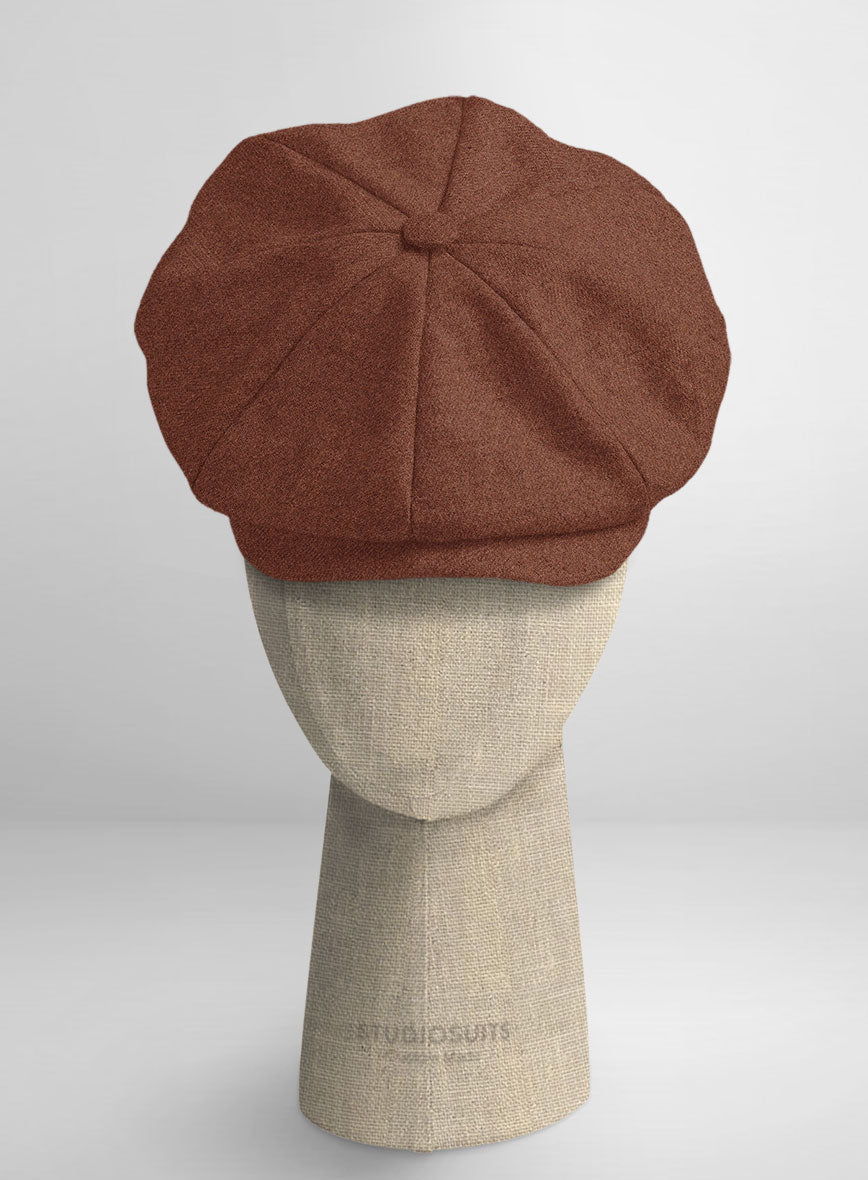 Naples Chestnut Tweed Newsboy Cap - StudioSuits