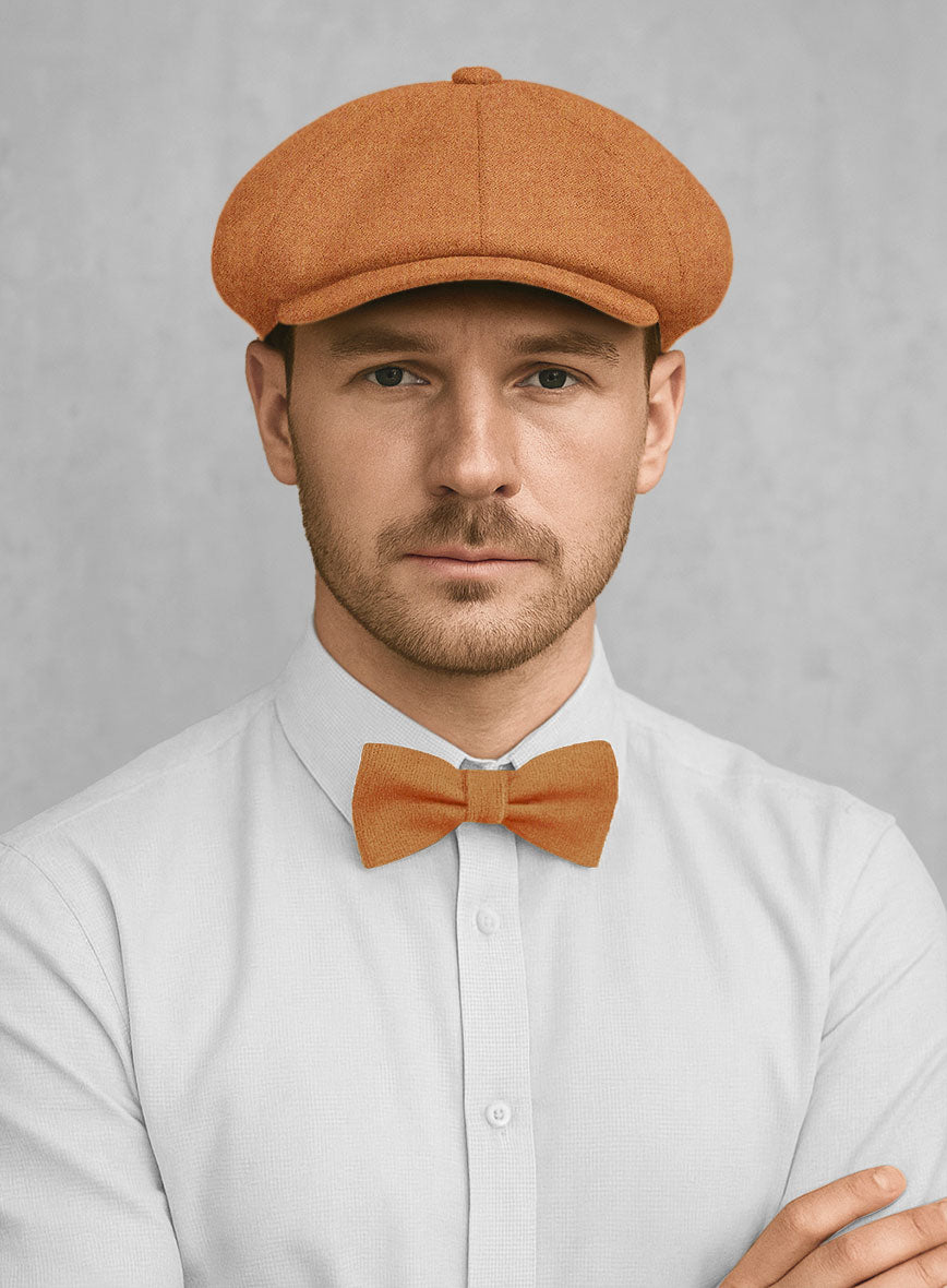 Naples Cocktail Orange Tweed Newsboy Cap - StudioSuits