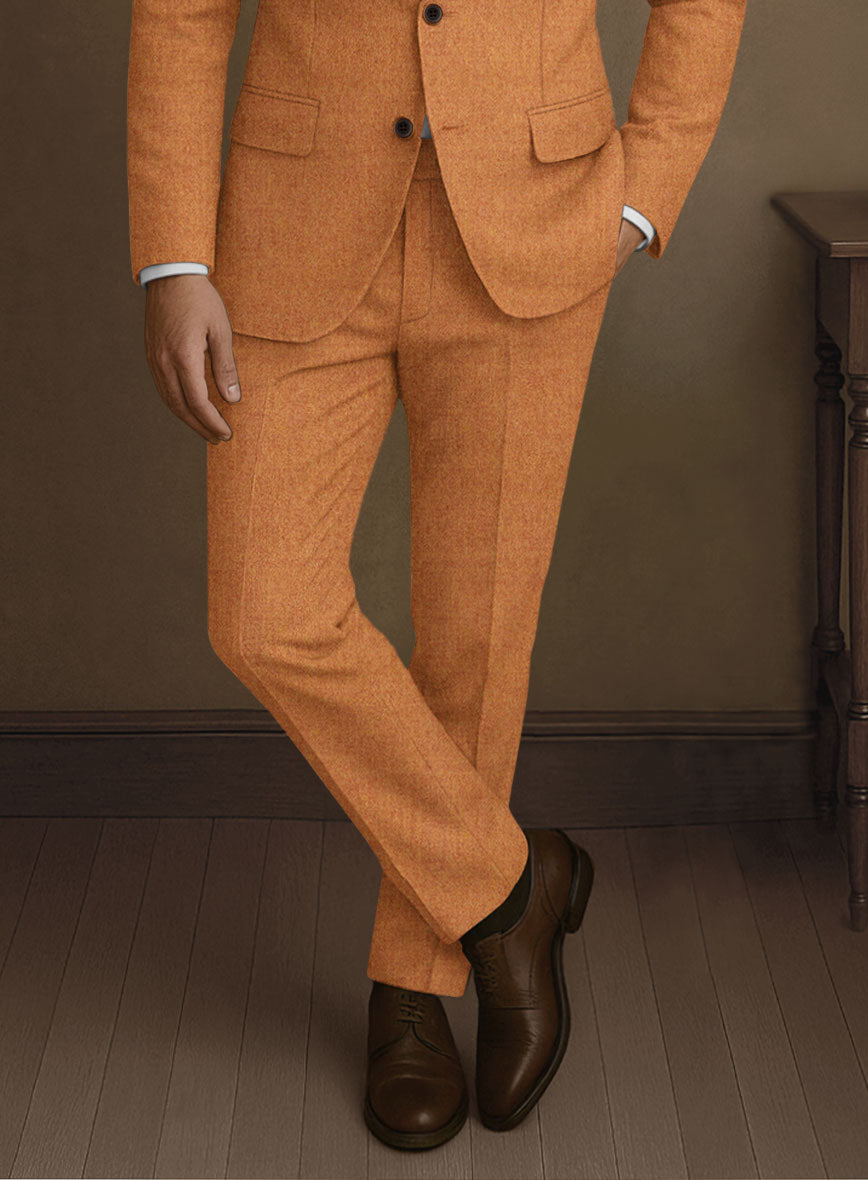 Naples Cocktail Orange Tweed Pants - StudioSuits