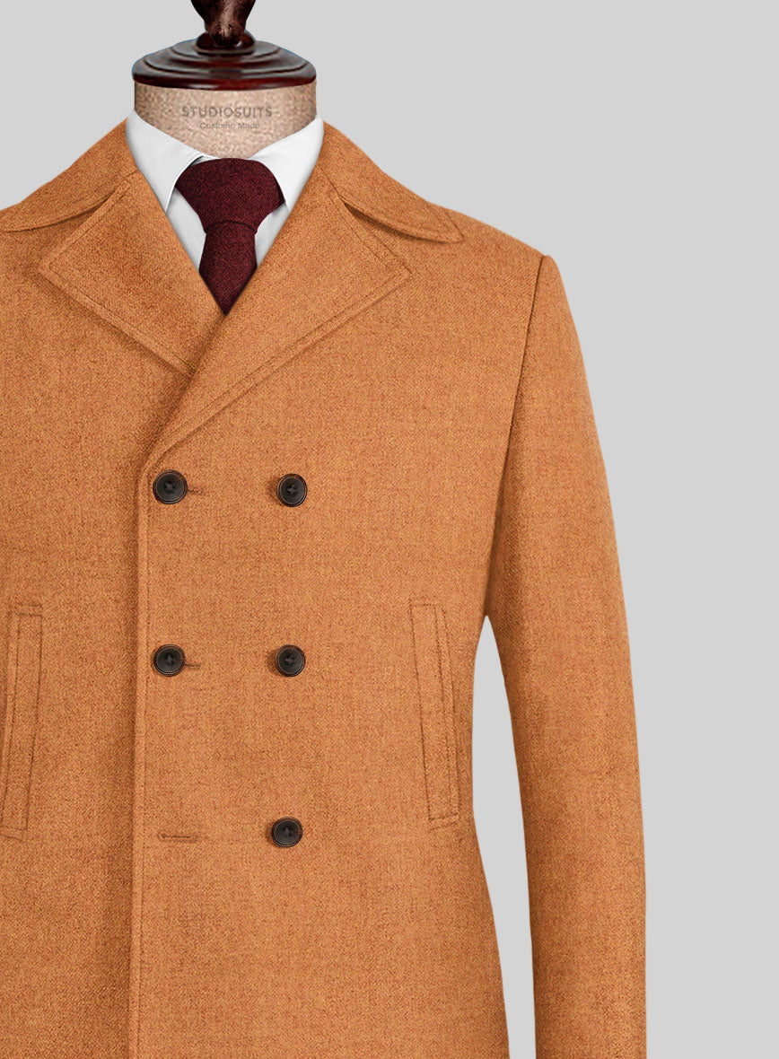 Naples Cocktail Orange Tweed Pea Coat - StudioSuits