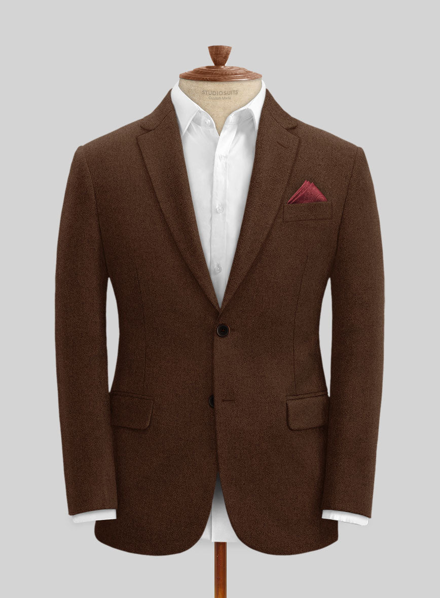 Naples Coffee Brown Tweed Jacket - StudioSuits