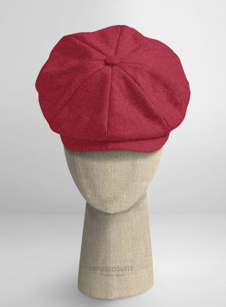 Naples Coral Pink Tweed Newsboy Cap - StudioSuits