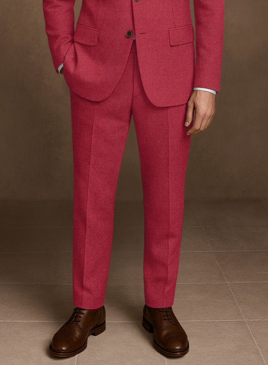 Naples Coral Pink Tweed Pants - StudioSuits
