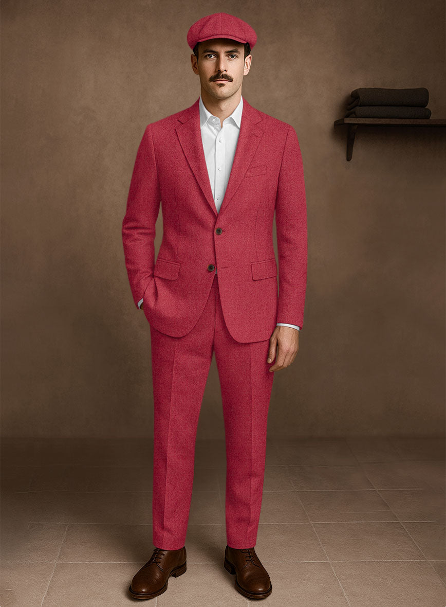 Naples Coral Pink Tweed Suit - StudioSuits