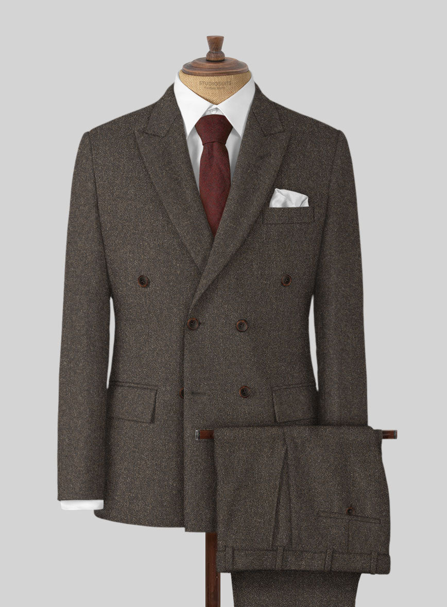 Naples Dark Brown Tweed Suit - StudioSuits