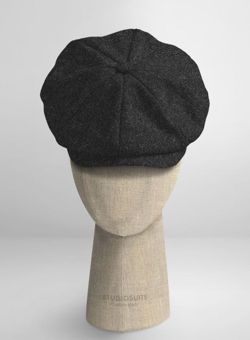 Naples Dark Charcoal Tweed Newsboy Cap - StudioSuits