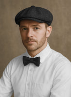 Naples Dark Charcoal Tweed Newsboy Cap - StudioSuits