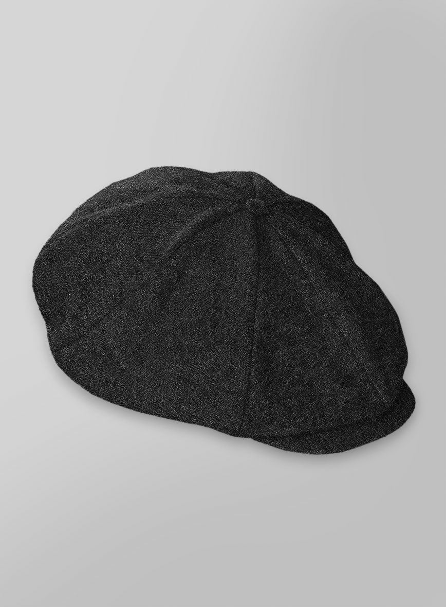 Naples Dark Charcoal Tweed Newsboy Cap - StudioSuits