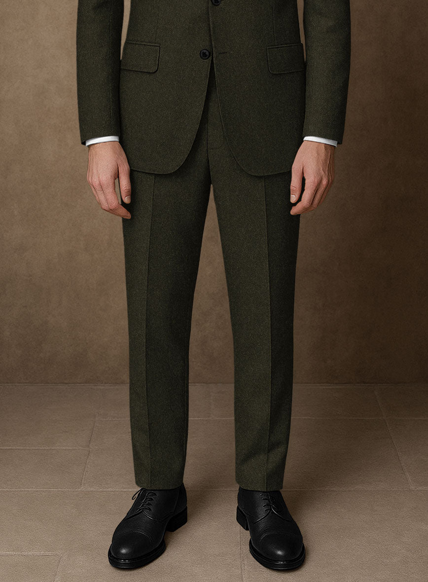 Naples Dark Green Tweed Suit - StudioSuits