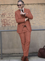 Naples Dark Salmon Pink Tweed Suit - StudioSuits