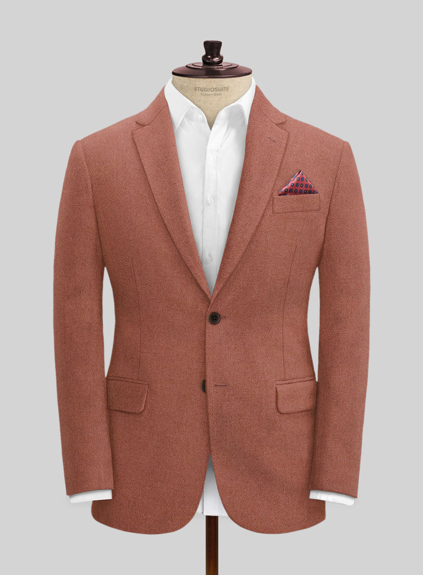 Naples Dark Salmon Pink Tweed Suit - StudioSuits