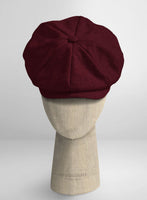Naples Dark Scarlet Tweed Newsboy Cap - StudioSuits