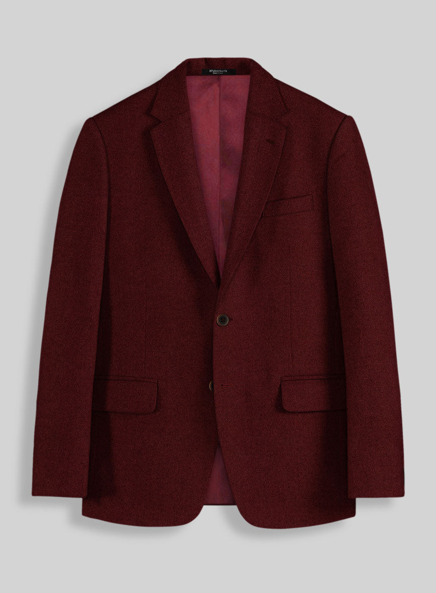 Naples Dark Scarlet Tweed Suit - StudioSuits