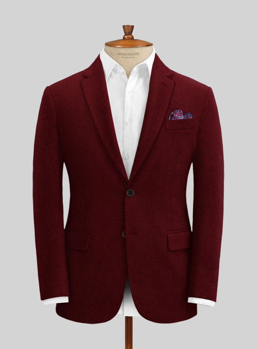 Naples Dark Scarlet Tweed Suit - StudioSuits