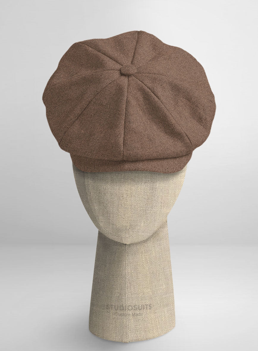 Naples Dolce Brown Tweed Tweed Newsboy Cap - StudioSuits