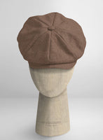 Naples Dolce Brown Tweed Tweed Newsboy Cap - StudioSuits