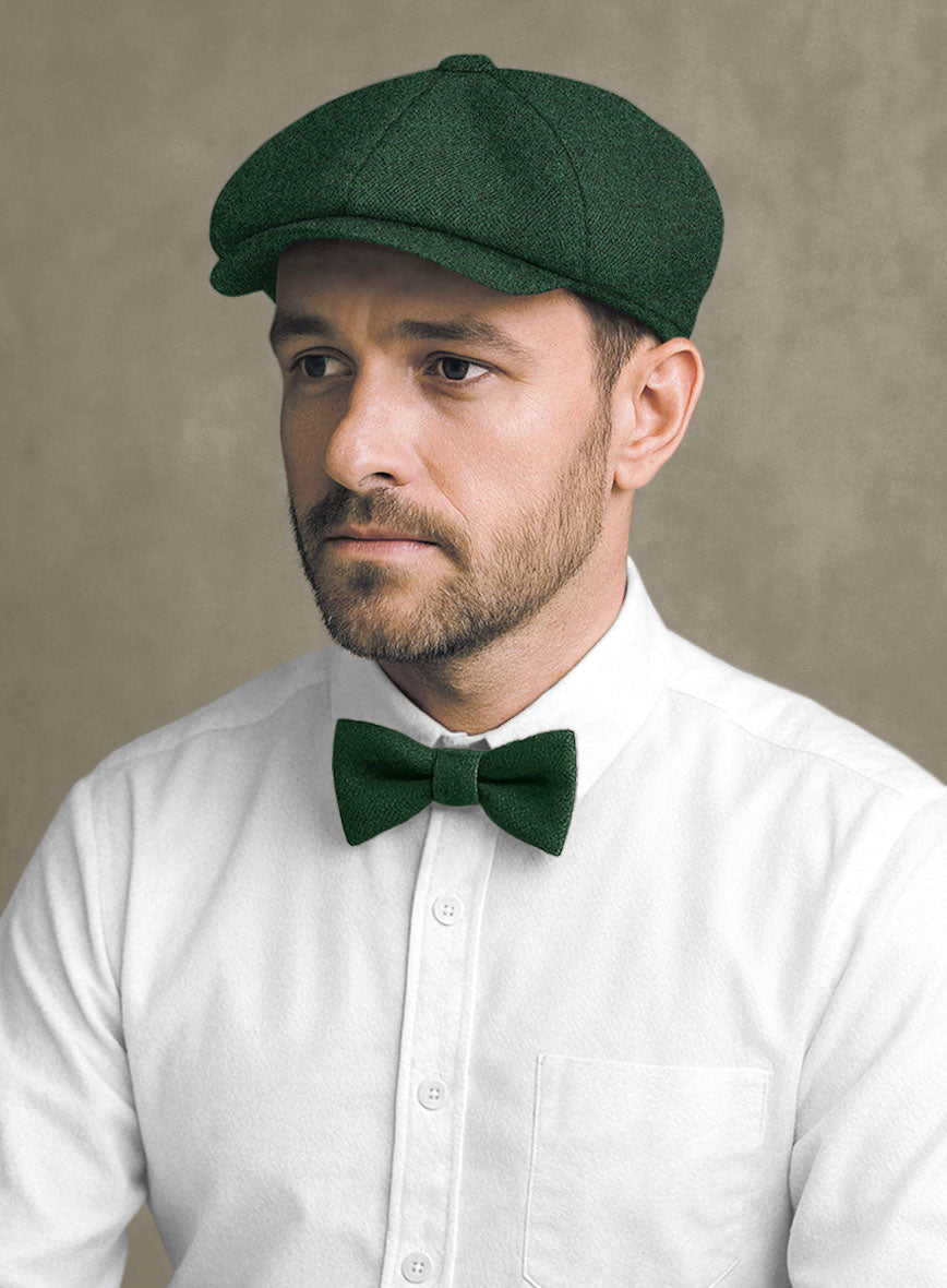Naples Emerald Green Tweed Newsboy Cap - StudioSuits
