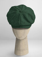 Naples Emerald Green Tweed Newsboy Cap - StudioSuits