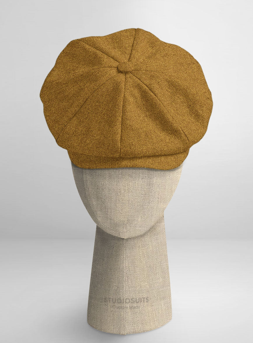 Naples English Mustard Tweed Newsboy Cap - StudioSuits