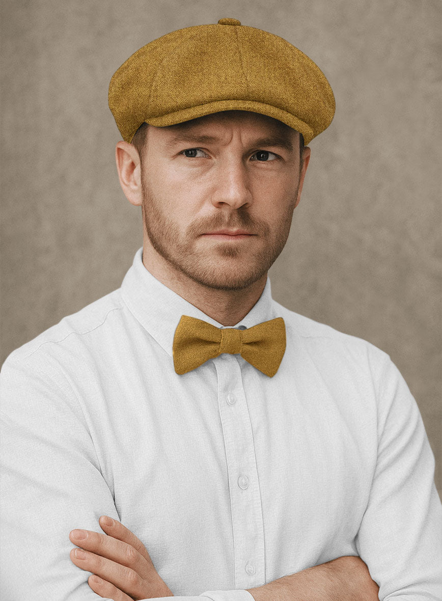 Naples English Mustard Tweed Newsboy Cap - StudioSuits