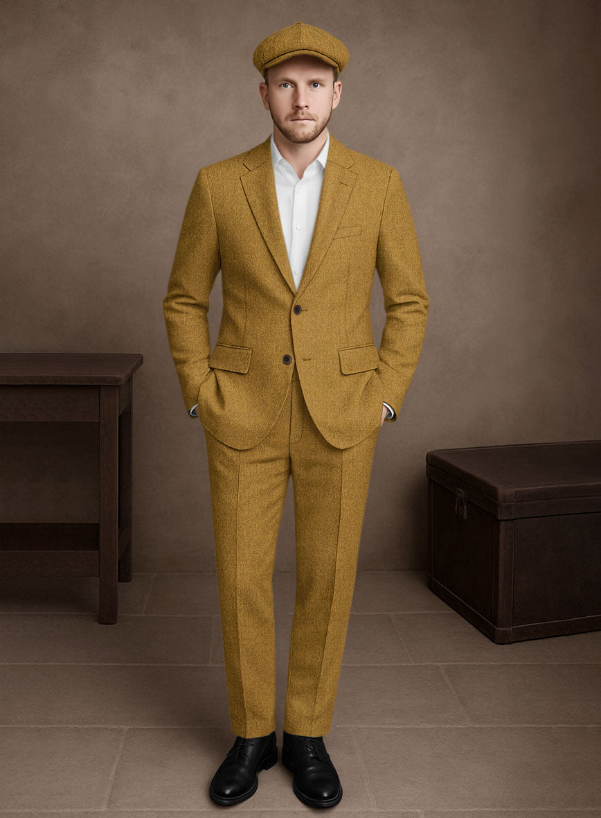 Naples English Mustard Tweed Suit - StudioSuits