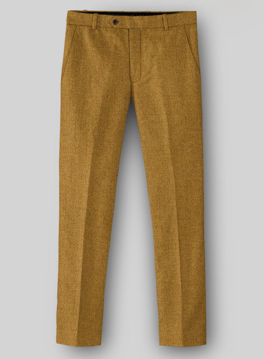 Naples English Mustard Tweed Pants - StudioSuits