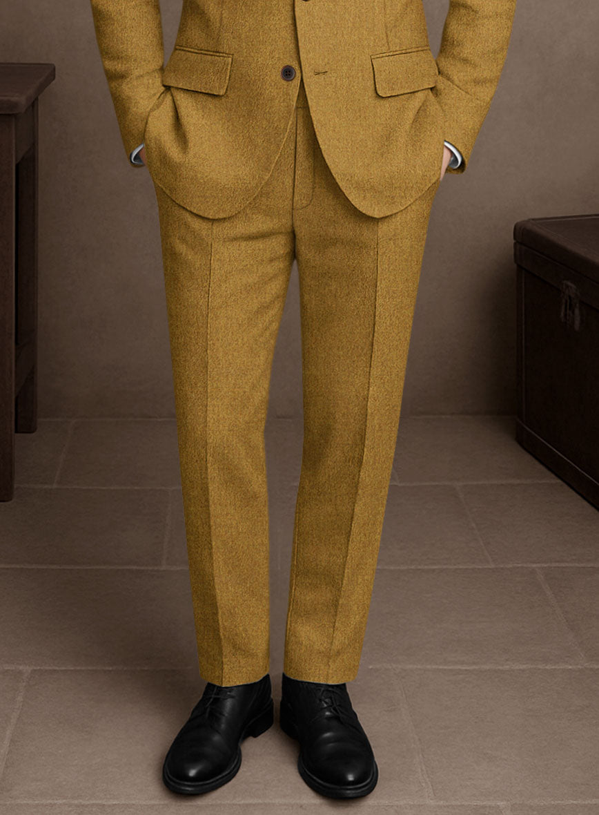 Naples English Mustard Tweed Pants - StudioSuits