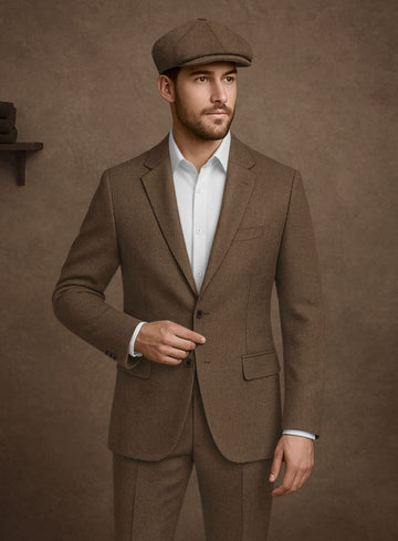 Naples Espresso Brown Tweed Jacket - StudioSuits