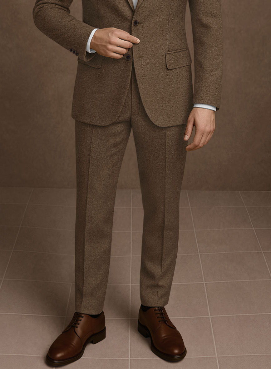 Naples Espresso Brown Tweed Pants - StudioSuits