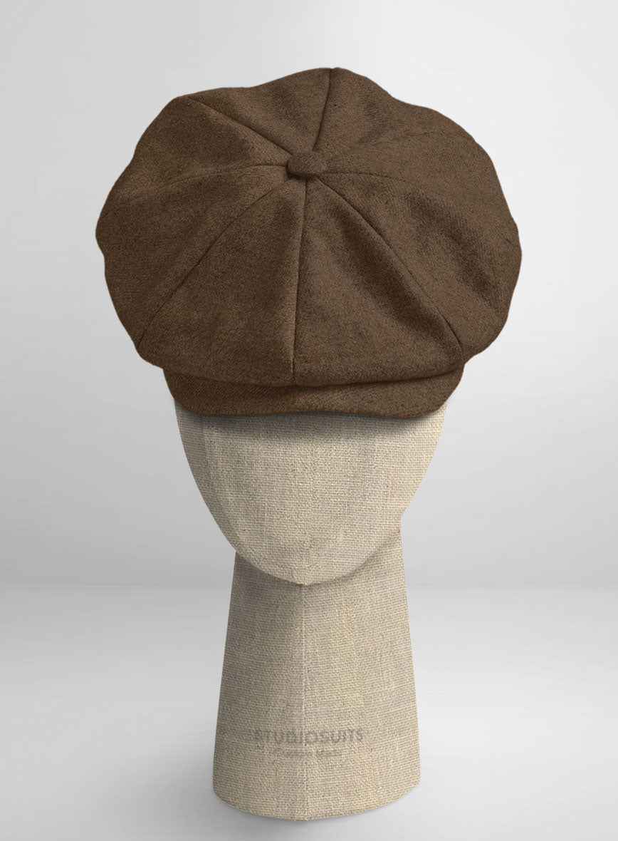 Naples Espresso Brown Tweed Newsboy Cap - StudioSuits