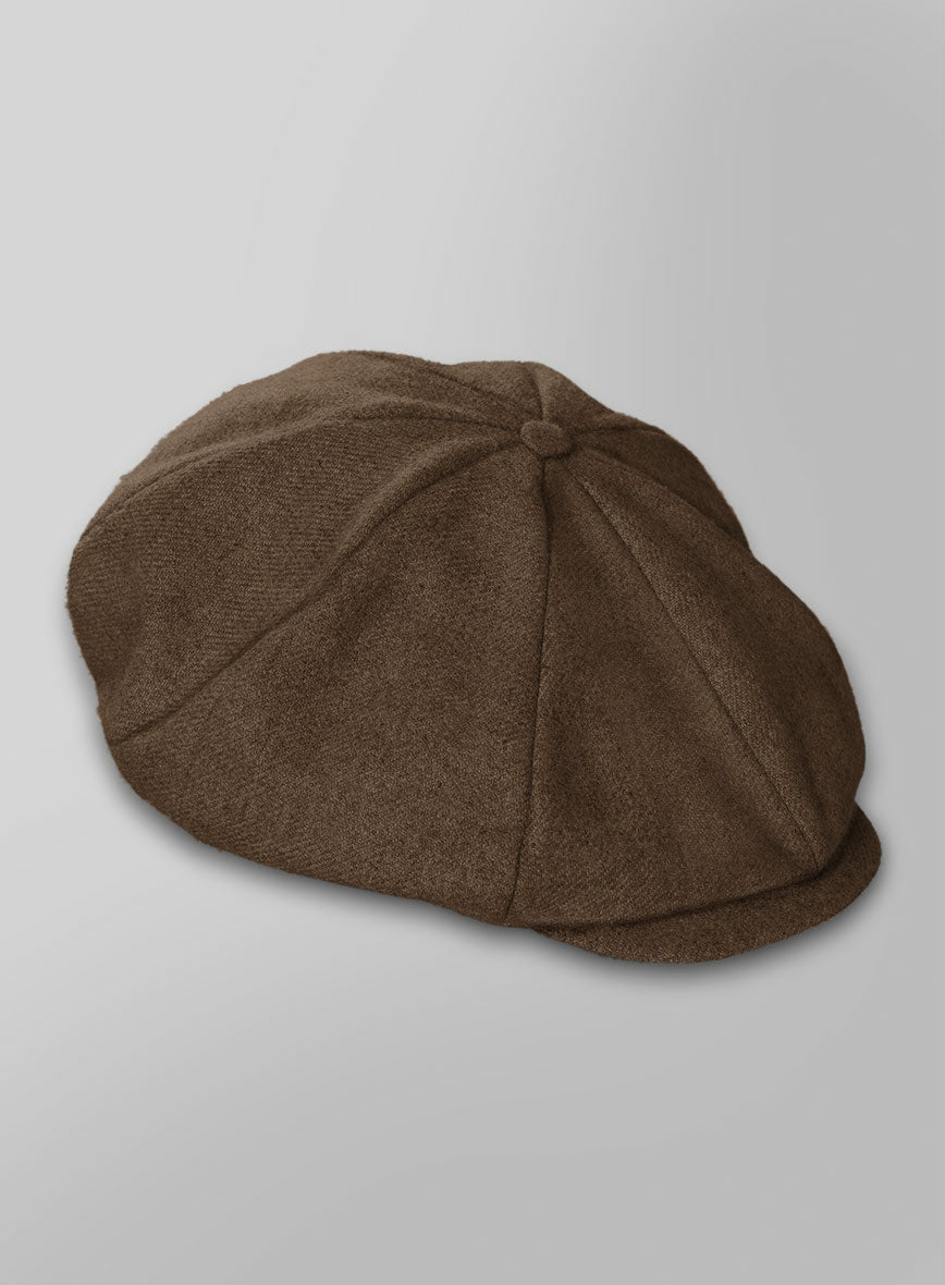 Naples Espresso Brown Tweed Newsboy Cap - StudioSuits