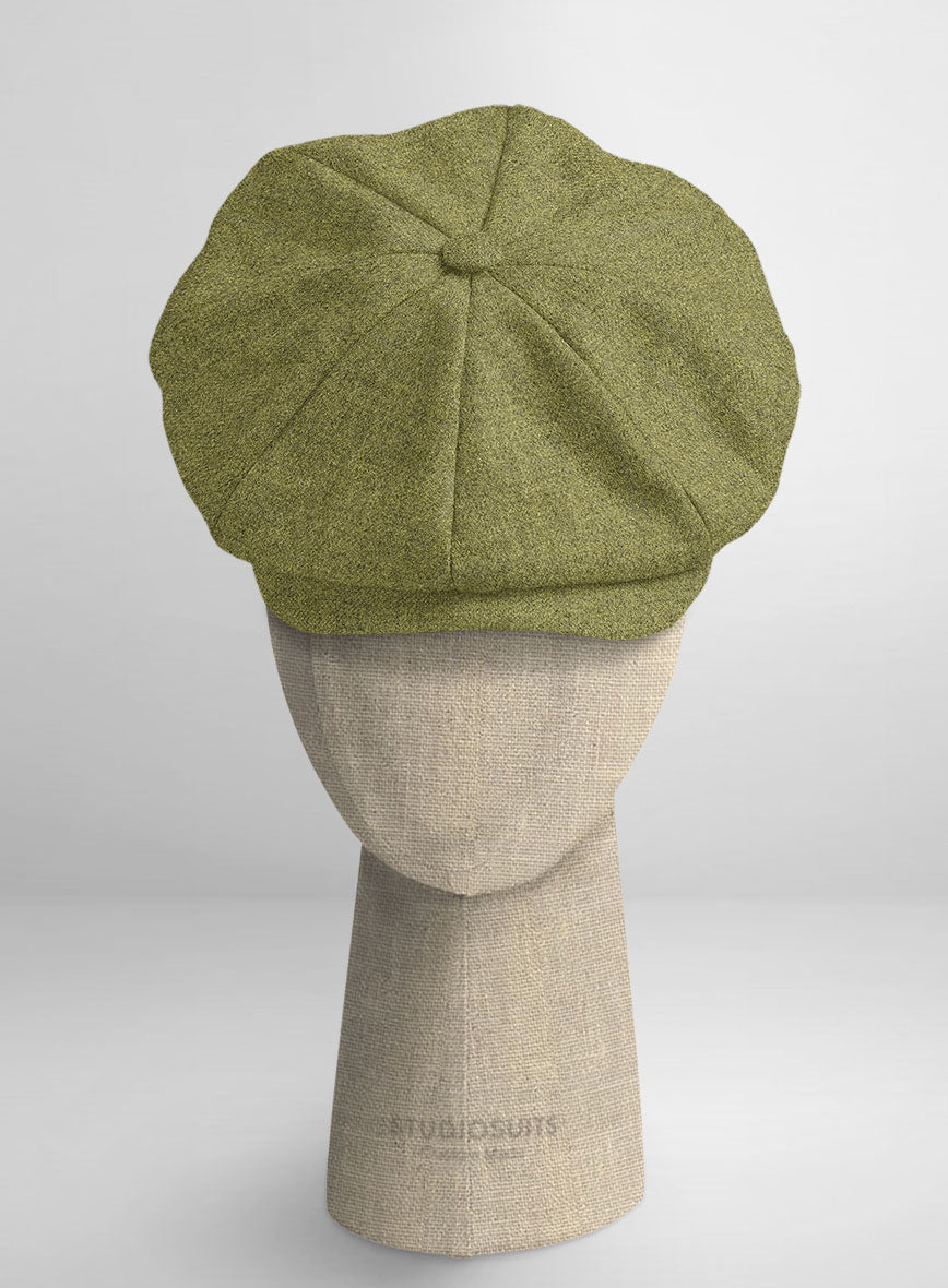 Naples Festa Green Tweed Newsboy Cap - StudioSuits