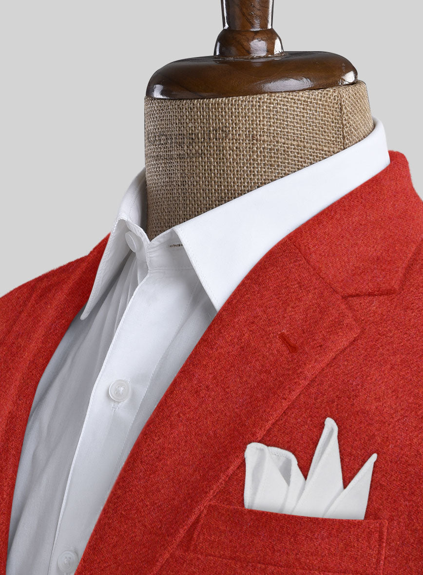 Naples Fiery Orange Tweed Jacket - StudioSuits