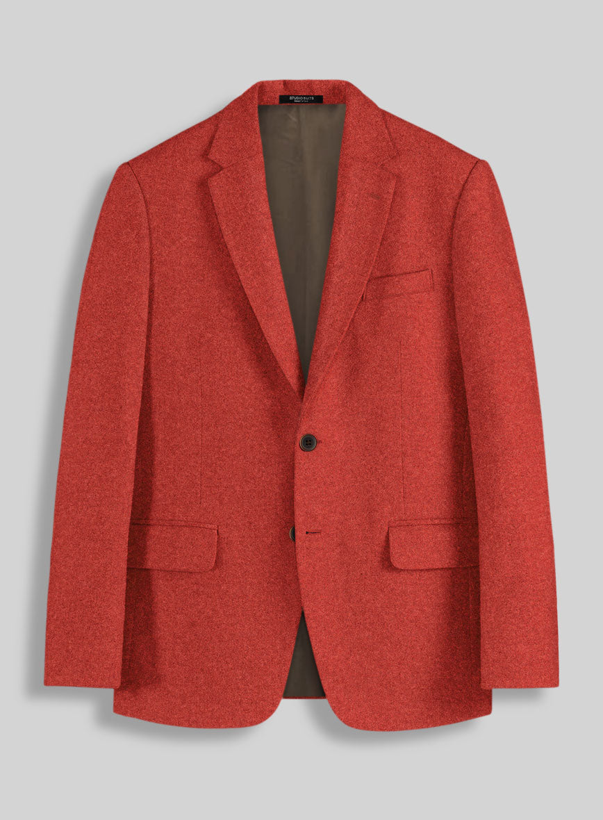 Naples Fiery Orange Tweed Jacket - StudioSuits