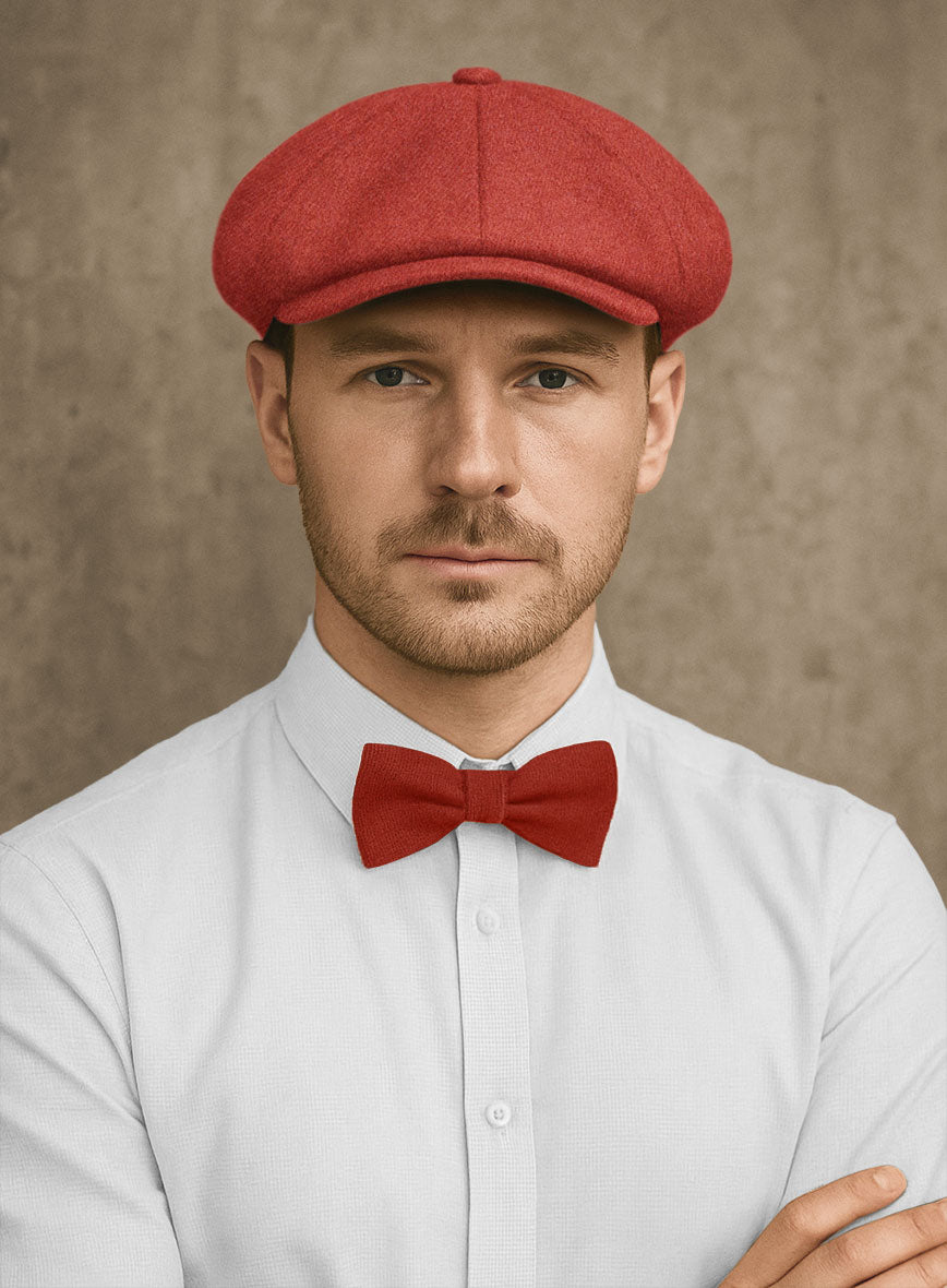 Naples Fiery Orange Tweed Newsboy Cap - StudioSuits