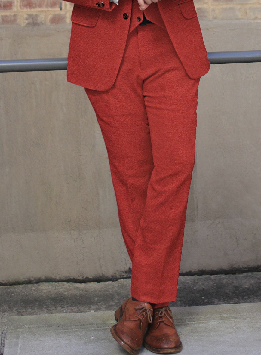Naples Fiery Orange Tweed Suit - StudioSuits
