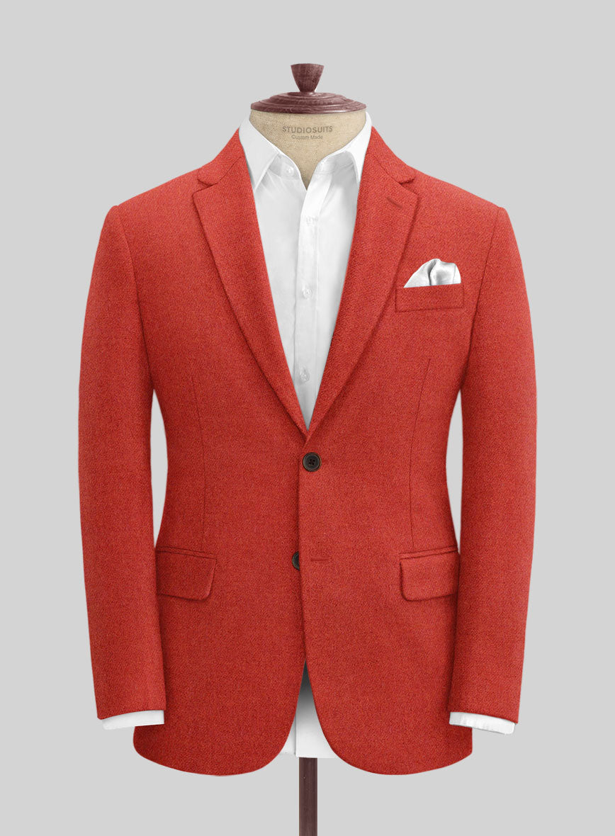Naples Fiery Orange Tweed Suit - StudioSuits
