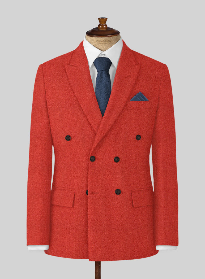 Naples Fiery Orange Tweed Jacket - StudioSuits