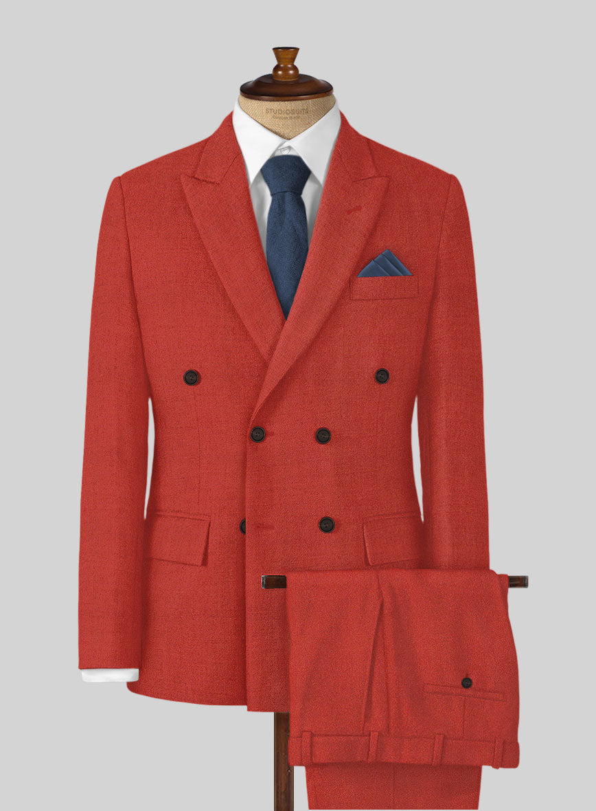 Naples Fiery Orange Tweed Suit - StudioSuits