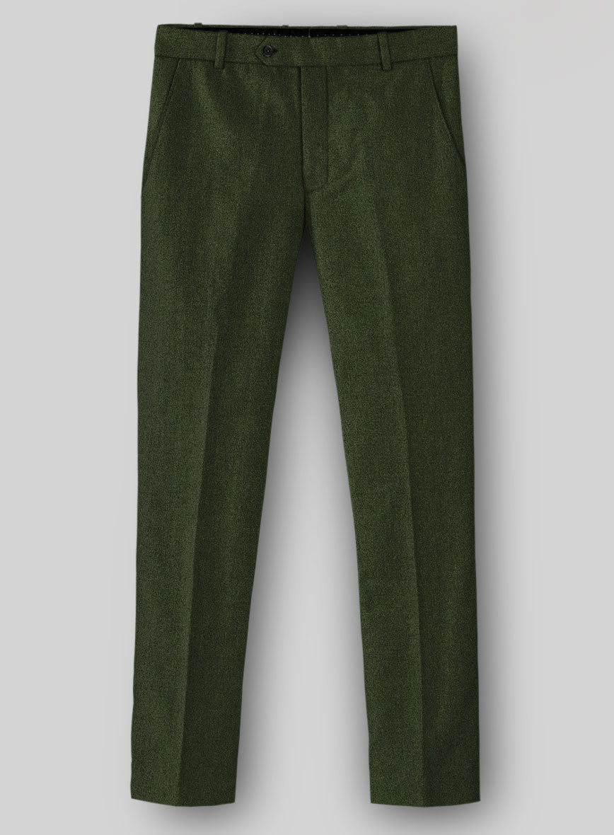 Naples Forest Green Tweed Pants - StudioSuits