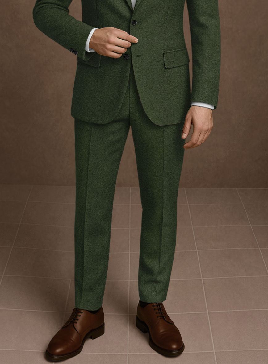 Naples Forest Green Tweed Pants - StudioSuits