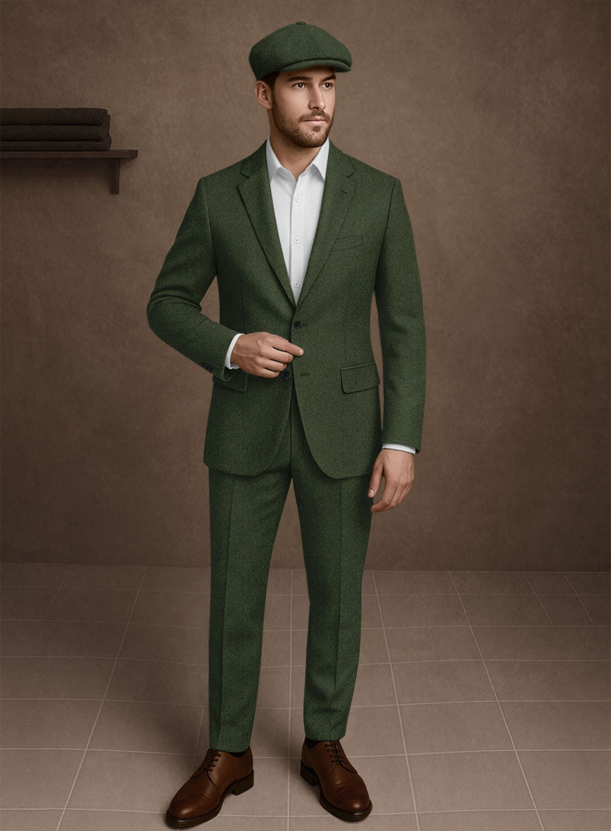 Naples Forest Green Tweed Suit - StudioSuits